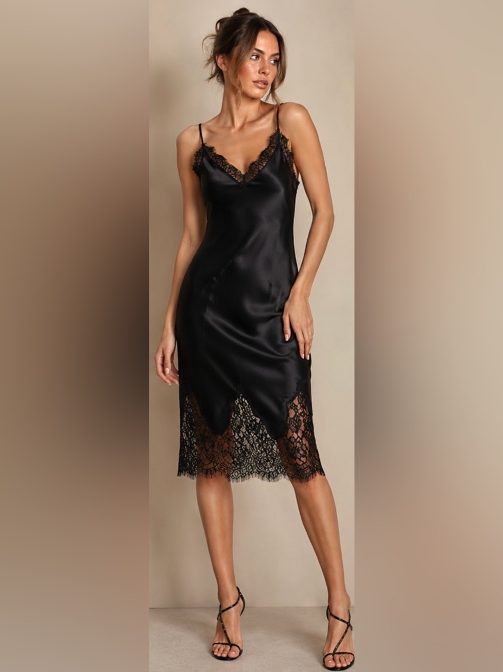 L’Agence Jodie Silk & Lace Slipdress EUC